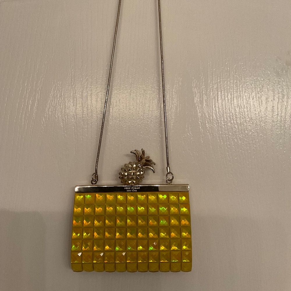 Kate Spade of New York Framed Lella Lemon Drop Yellow Pineapple Clasp Purse